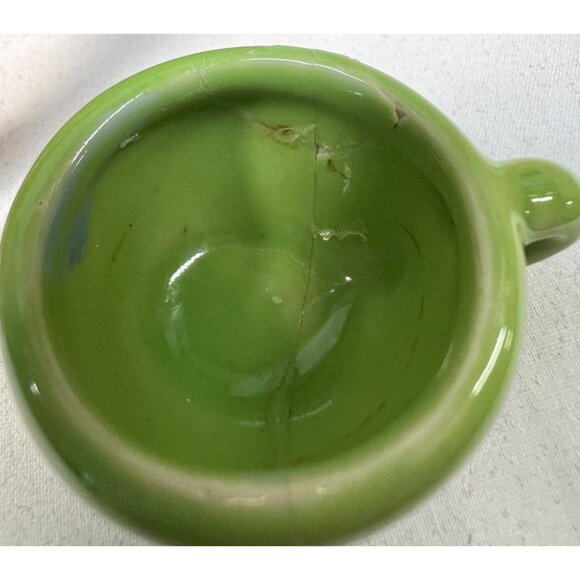 Vintage Wicker Picnic Basket With Ceramic Tea Set - Green & Yellow - Red Checker - Picture 3 of 7